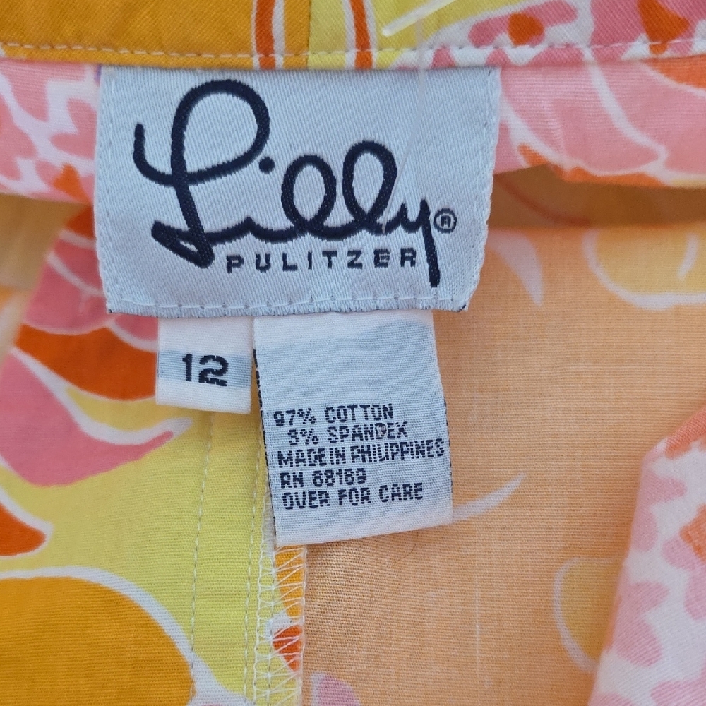 Lilly Pulitzer Orange and Pink Floral Top - Picture 2 of 7